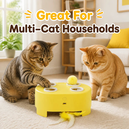 Automatic whack-a-mole cat toy for indoor pets