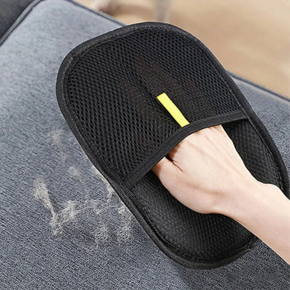 Double-sided dog and cat grooming mitt