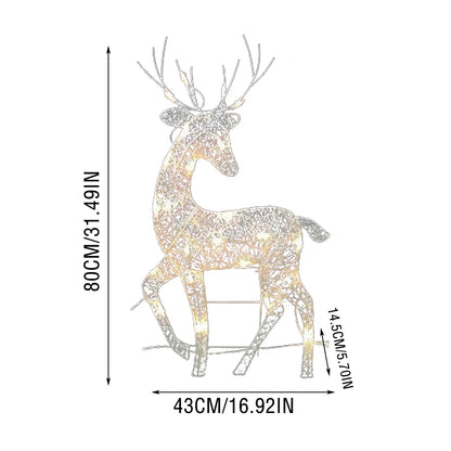 3 piece lighted Christmas reindeer family yard decor - image 6