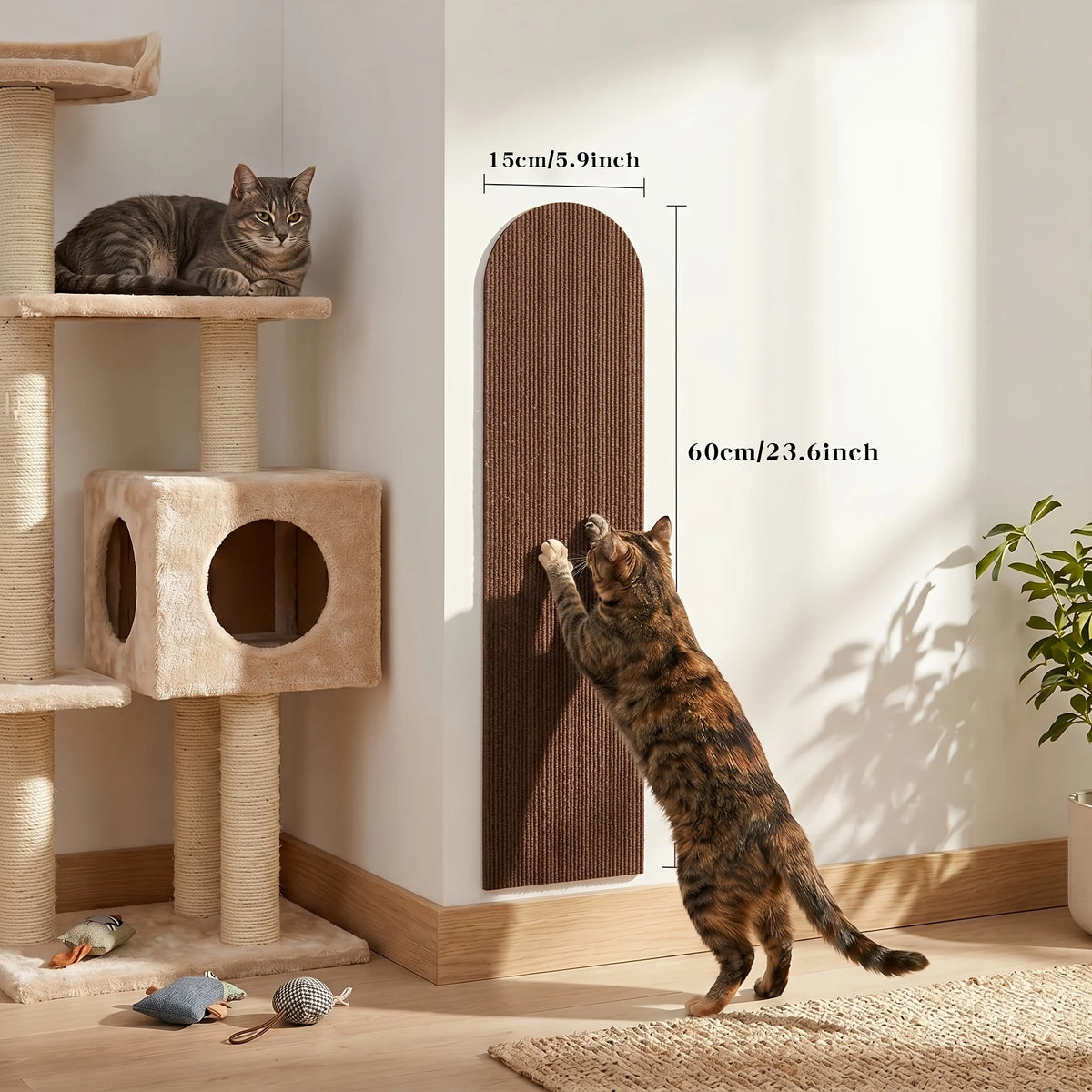 Beige cat scratcher mat