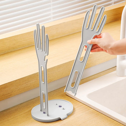 Countertop towel holder by kitchen sink