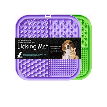 4-section silicone lick mat for dogs and cats