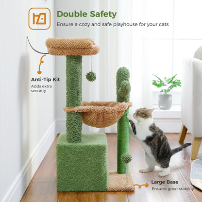 4-in-1 small cat tree for indoor cats