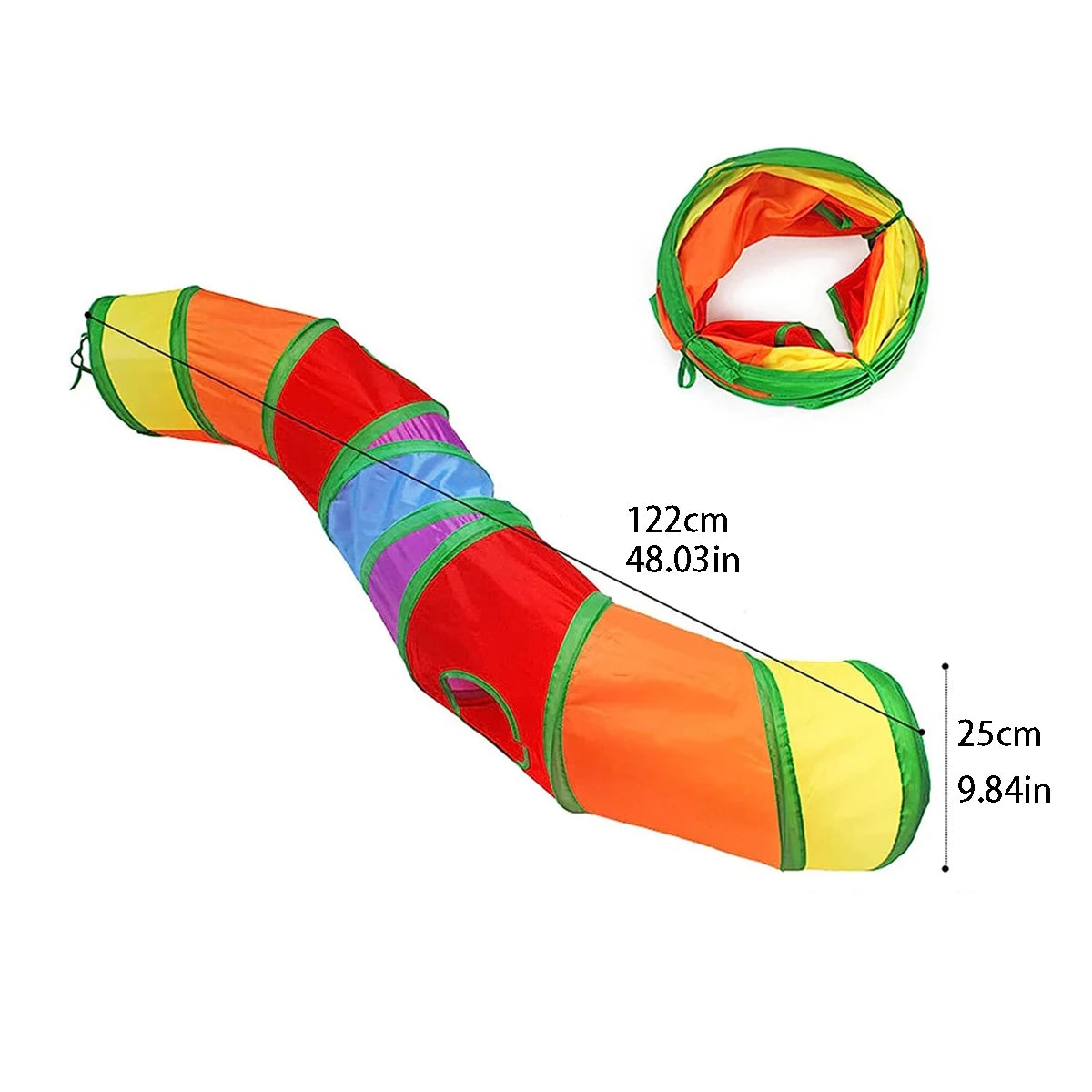 Collapsible cat tunnel interactive play