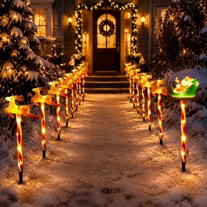 Solar Santa sleigh and reindeer Christmas stake lights - image 5