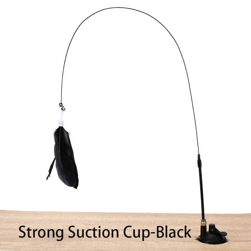 Suction cup cat feather wand gift for pet lovers