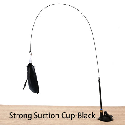 Suction cup cat feather wand gift for pet lovers