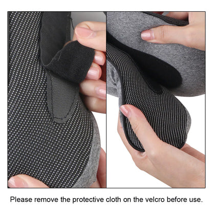 Snail-shaped travel pillow with storage bag