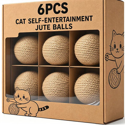 Jute cat scratching ball chew toy