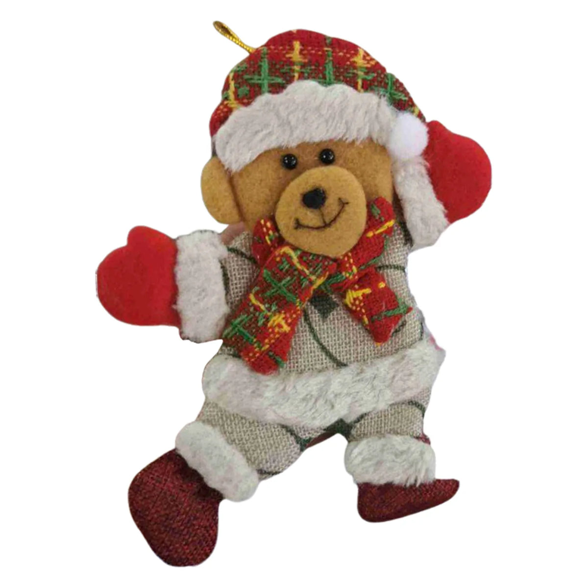 Fabric Christmas hanging ornaments Santa and snowman - image 7