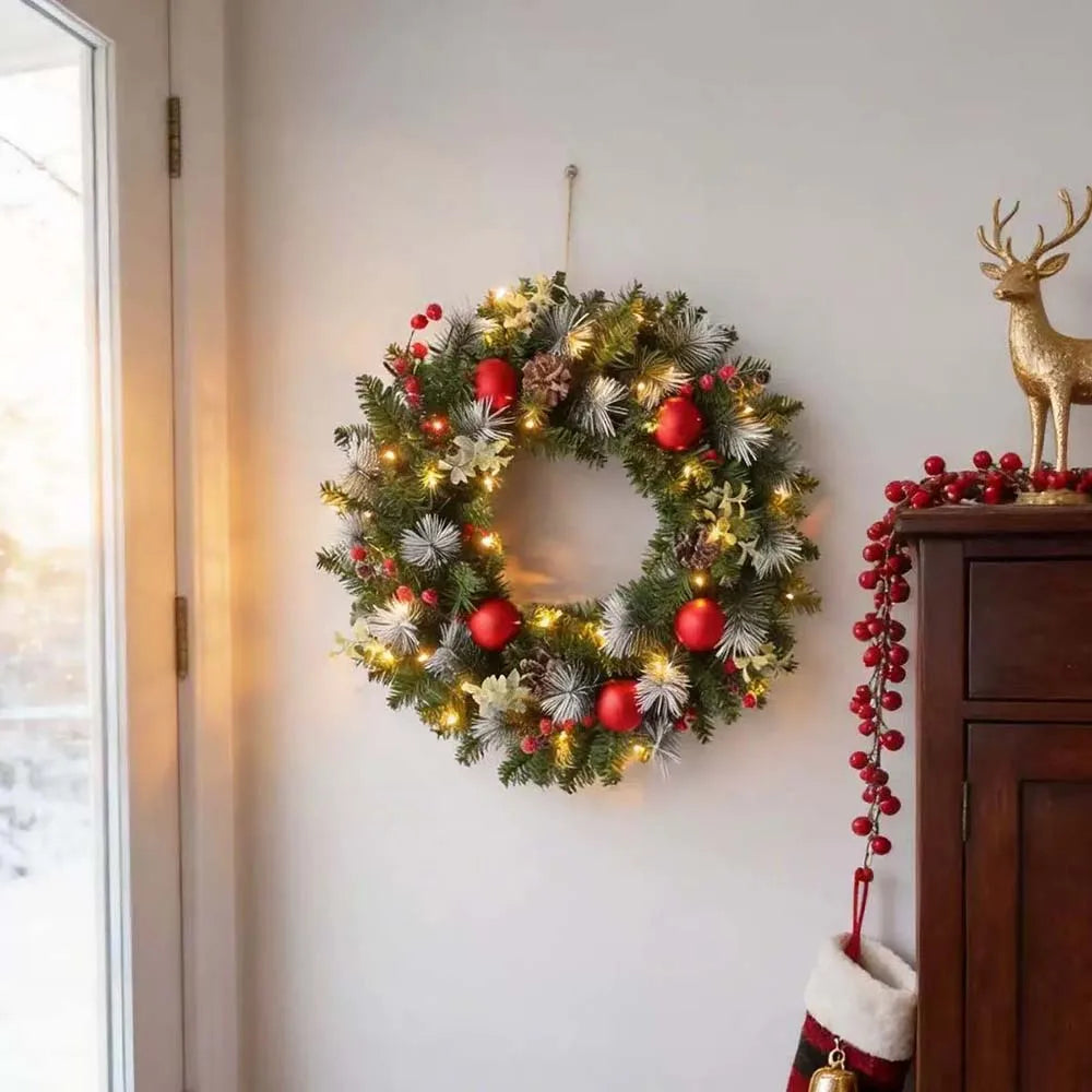 LED red berry Christmas wreath 30cm - image 5