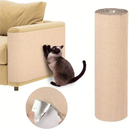 Self-adhesive cat scratching mat roll