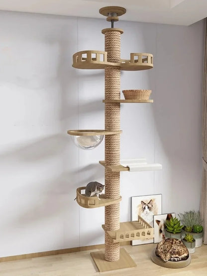 Floor to ceiling cat tree for indoor cats