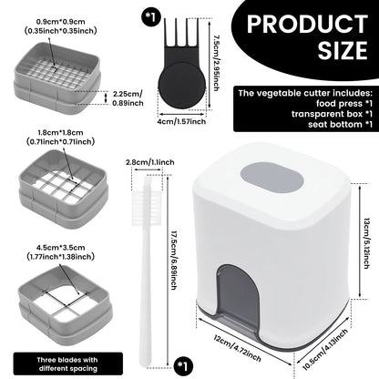 Vegetable chopper parts with cleaning brushes