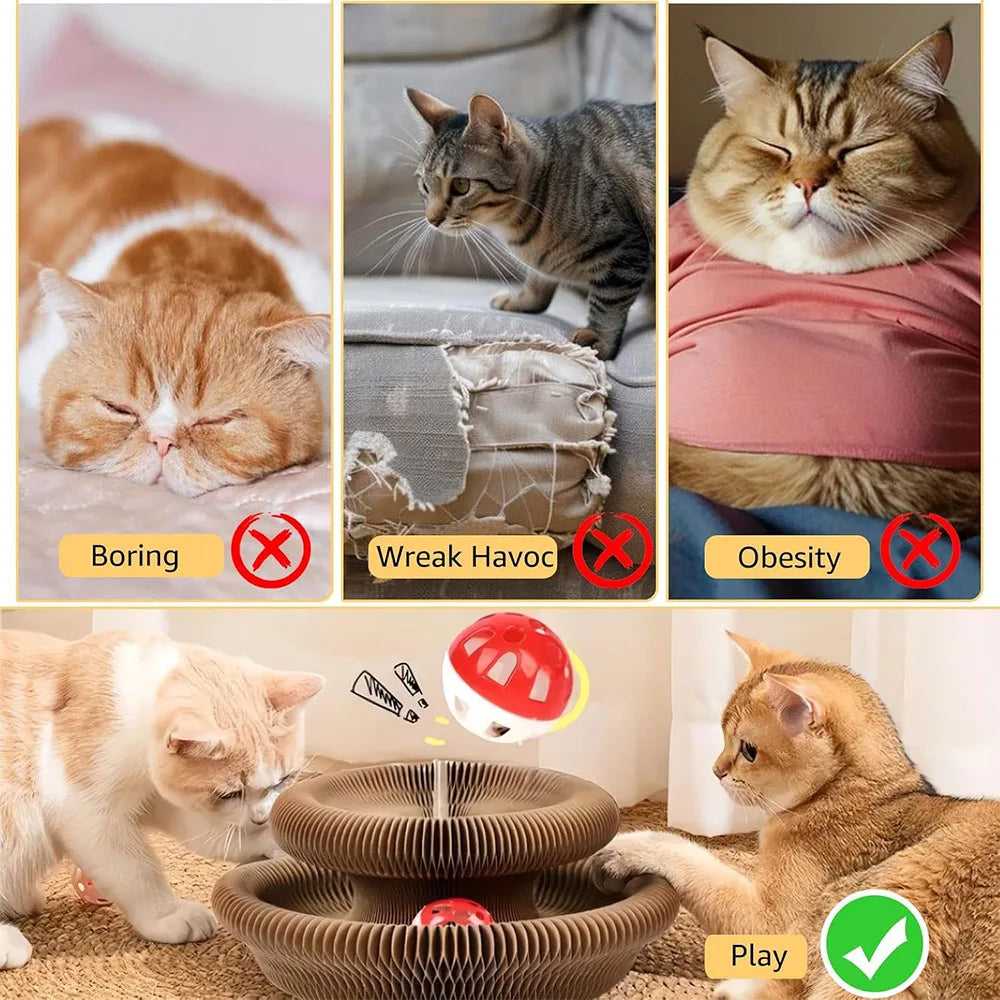 Round magnetic cat scratching board