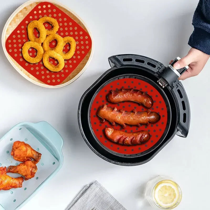 Non-stick silicone air fryer basket mat