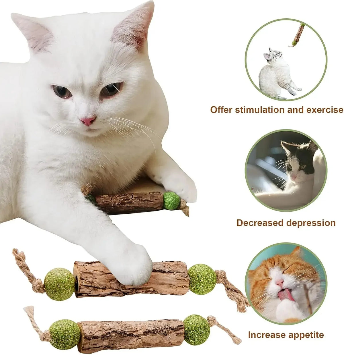 Natural catnip chew stick for indoor pets