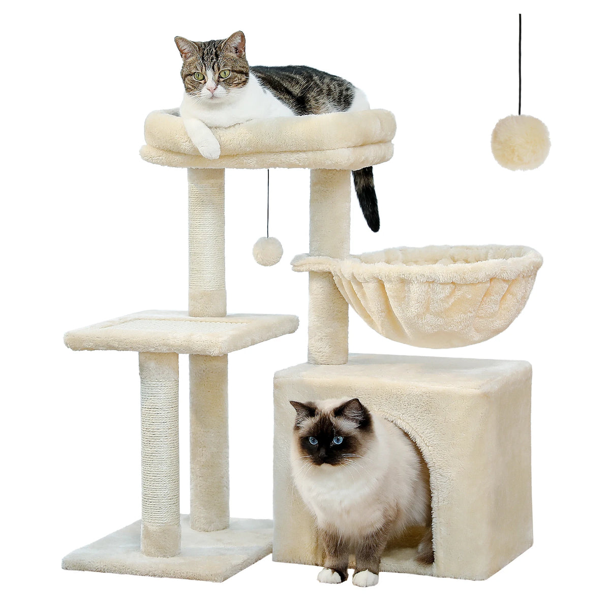 Small indoor cat tree, cat climbing