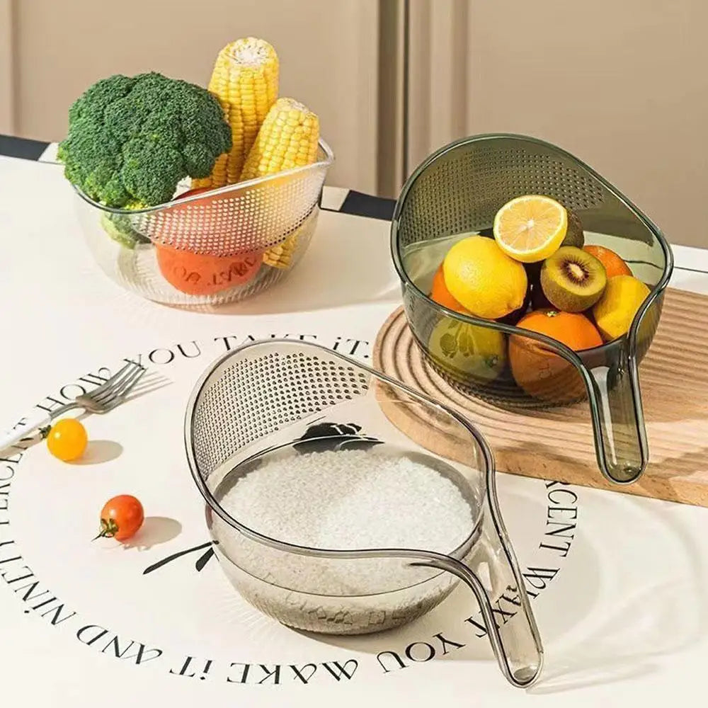 Plastic colander for rinsing rice and beans