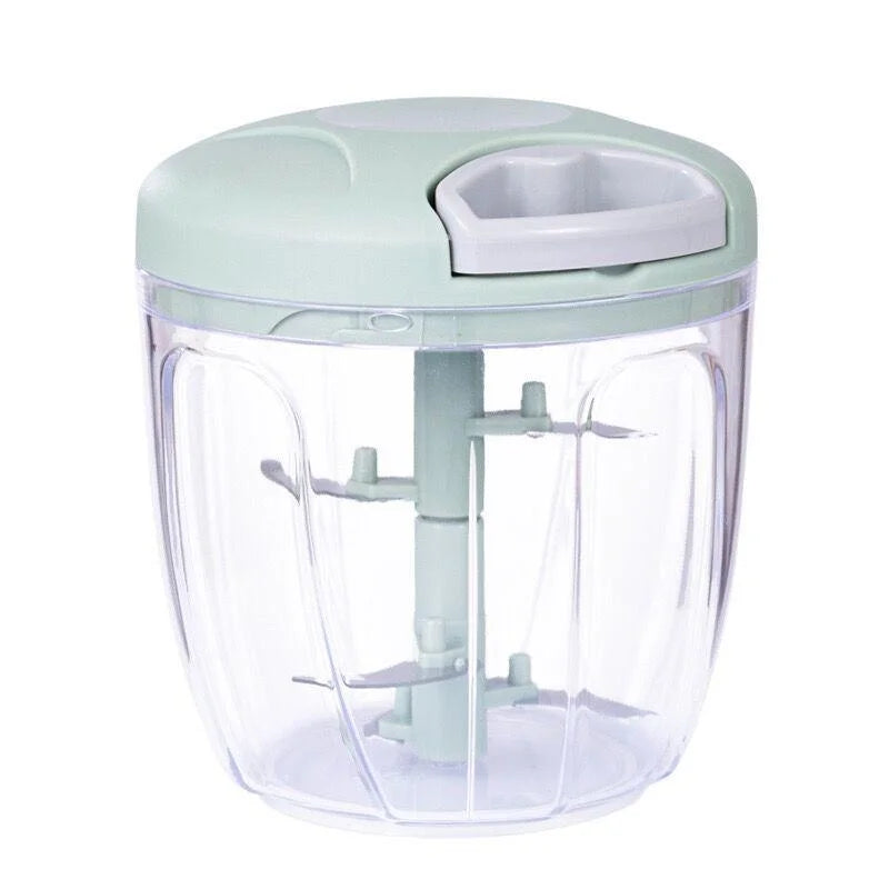 Blue manual food chopper
