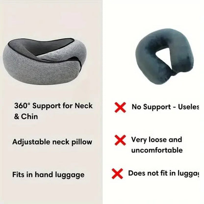 Light gray memory foam travel pillow