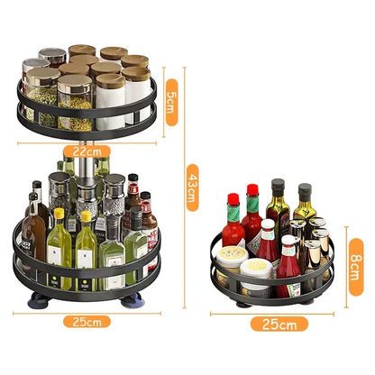 1 tier rotating seasoning tray for kitchen cabinet