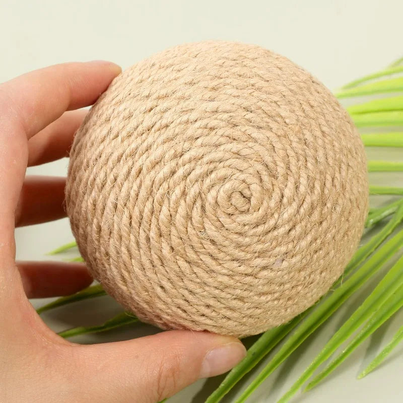 Jute cat scratching ball chew toy - image 6