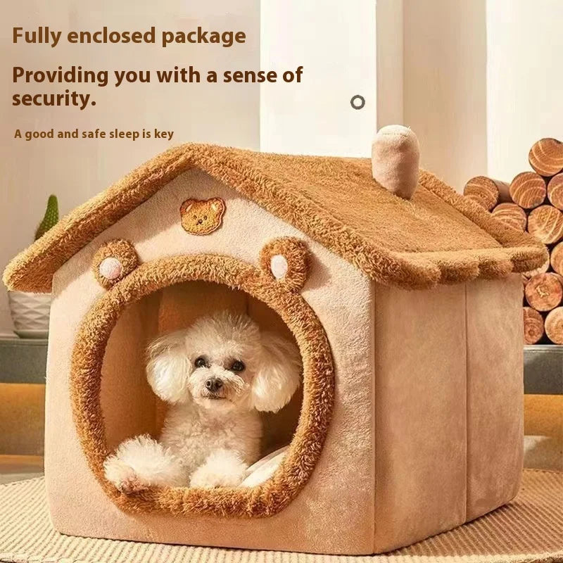 House-style pet bed for small dogs and cats