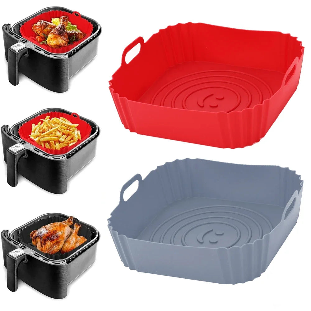 Reusable silicone air fryer pan liner
