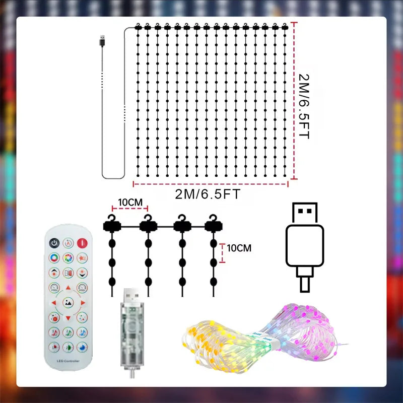 Smart LED curtain lights with app control - image 7