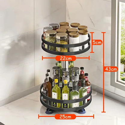 Rotating kitchen spice rack in 1, 2 and 3 tier sizes