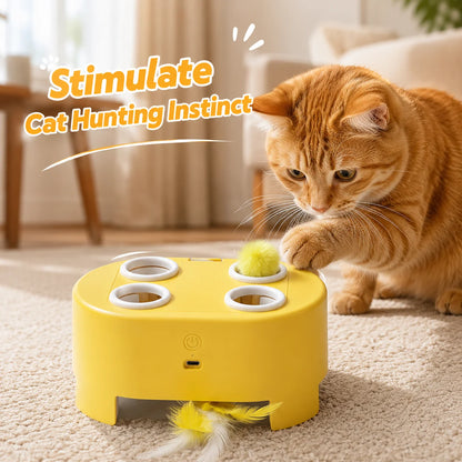 Automatic whack-a-mole cat toy