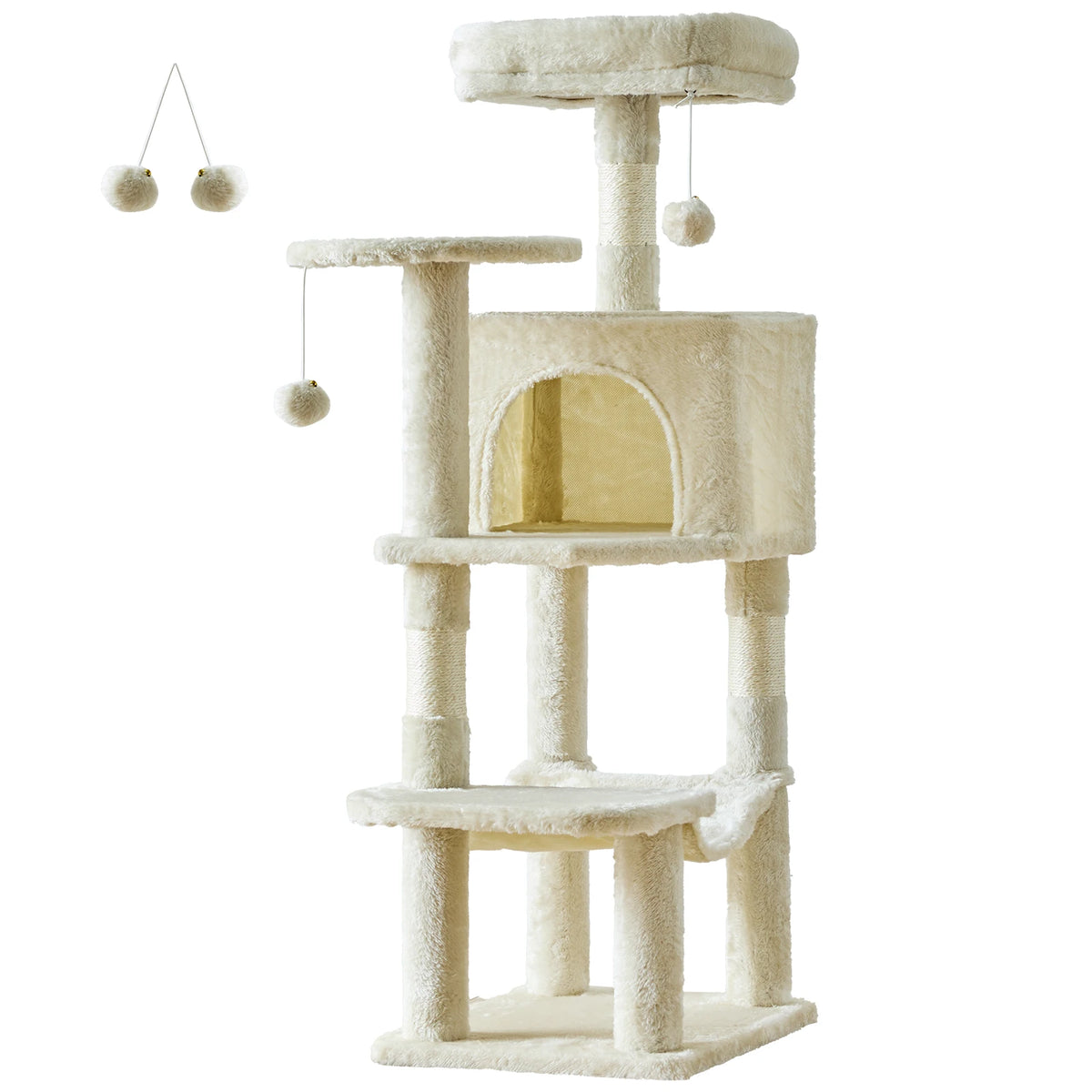 cat playing on 44 inch multi-level cat tree