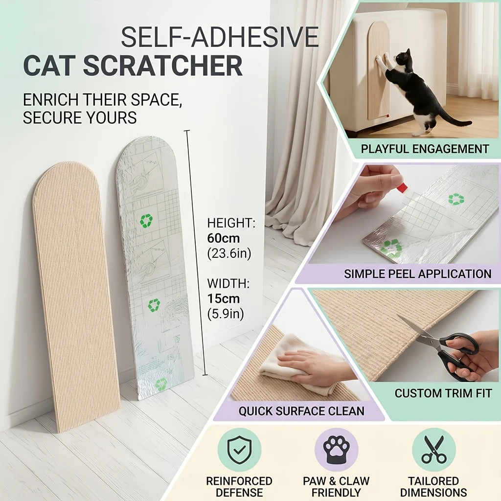 Cat scratching self-adhesive wall mat
