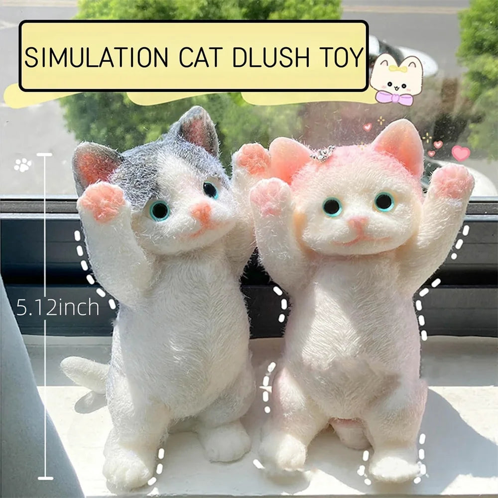 Realistic cat-shaped squishy fidget toy for squeezing and sensory play