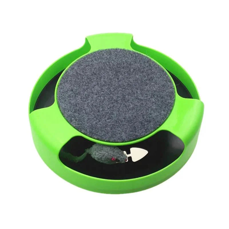 Cat turntable track toy keeps pets busy