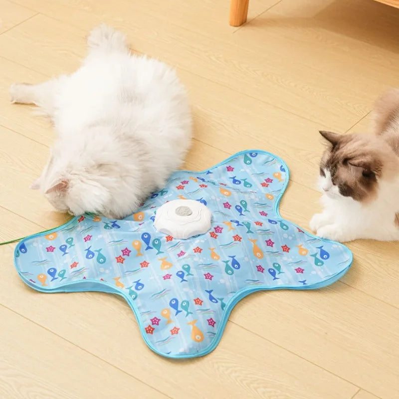 Interactive hide and seek cat toy with moving feather - image 3