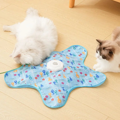 Interactive hide and seek cat toy with moving feather - image 3