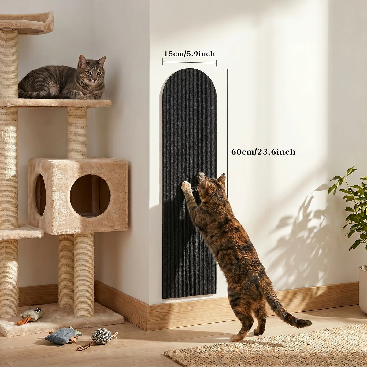 Khaki cat scratcher mat