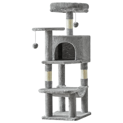 44 inch multi-level cat tree close-up of plush platform