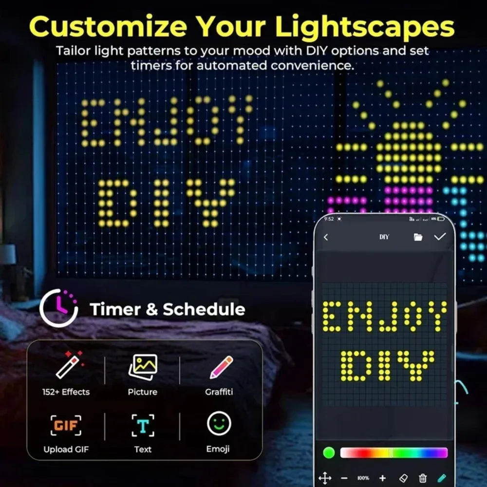 Smart LED curtain lights with app control - image 2