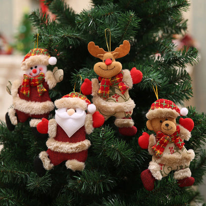 Fabric Christmas hanging ornaments Santa and snowman