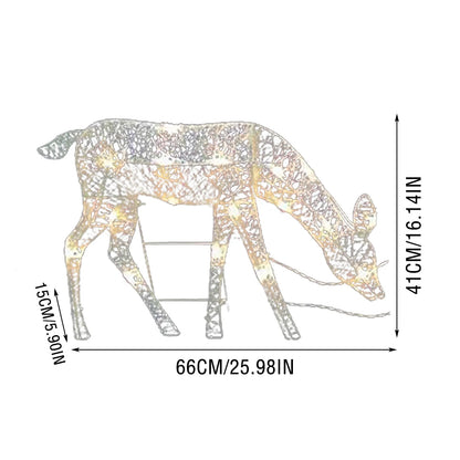 3 piece lighted Christmas reindeer family yard decor - image 5
