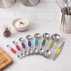 Stainless Steel Magnetic Measuring Spoons Set with Leveler