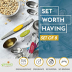 Stainless Steel Magnetic Measuring Spoons Set with Leveler