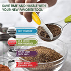 Stainless Steel Magnetic Measuring Spoons Set with Leveler