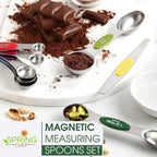 Stainless Steel Magnetic Measuring Spoons Set with Leveler