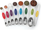 Stainless Steel Magnetic Measuring Spoons Set with Leveler