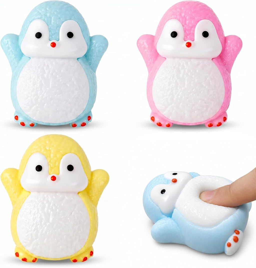 Soft TPR cube-shaped squishy toy with translucent glitter design