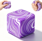 Slow-rising translucent square sensory toy with sparkling glitter interior